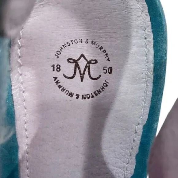 Johnston & Murphy Meagan Velcro Swing Teal Waxy Calf Size 9 Platforms - Picture 5 of 11